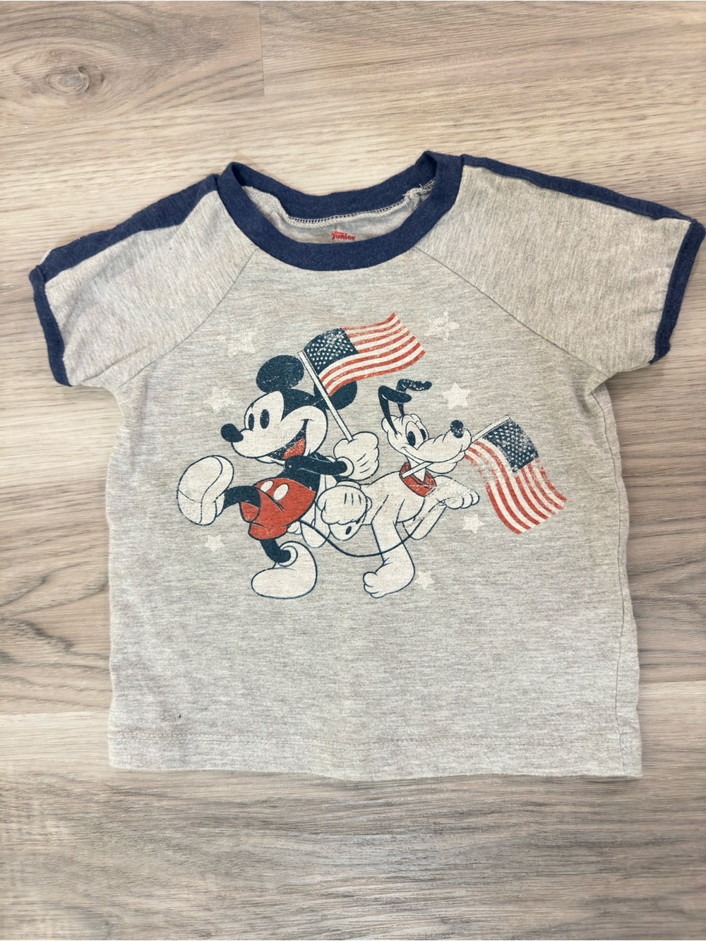 Kids Disney Mickey Tee with Blue Trim